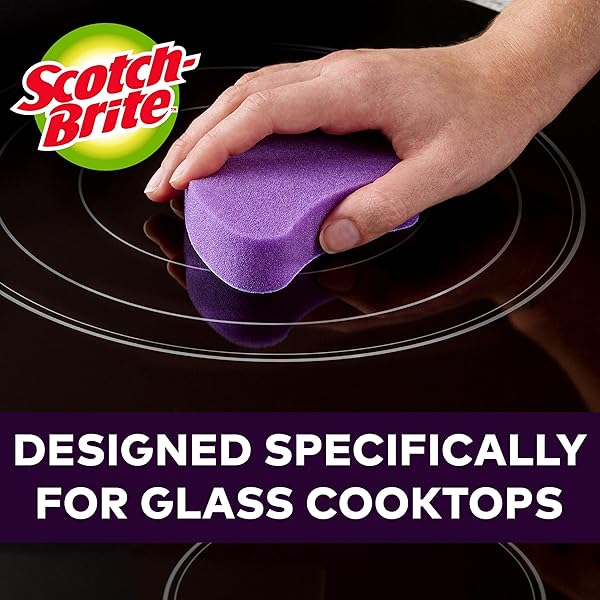 SCOTCH-BRITE™ GLASS COOKTOP PADS , 5.1INX3.0 IN X0.9 IN , ( 129MM X 76MMX 22MM) EA