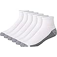 Hanes Men's Max Cushioned Ankle Socks, Moisture-Wicking with Odor Control, Multi-Pack, Size 6-12, Black & White