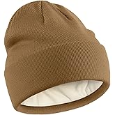 Fleece Lined Wool Beanie for Men Women, Knit Winter Hats Warm Cuffed Stocking Skull Cap Fashion Slouchy Beanies