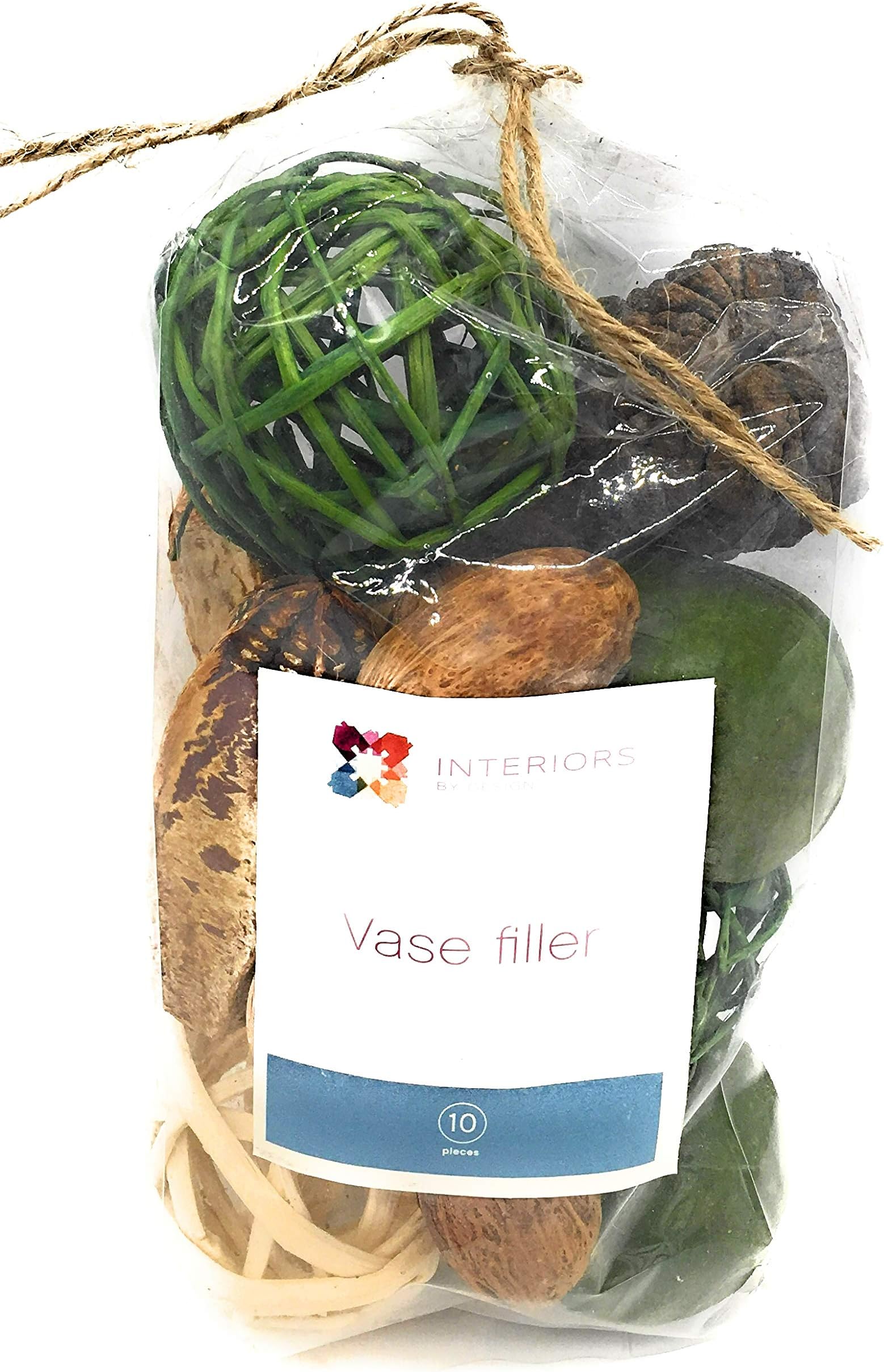 Interiors by design Decorative Vase and Bowl Filler for Your Home Decor (Emerald Green and Assorted Natural Colors)