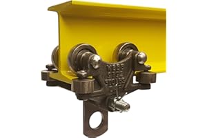 Jervis Webb Beam Trolley With Side Guide Rollers. Industrial Grade 500 Pound Capacity. Conveyor Trolley For I-Beams.