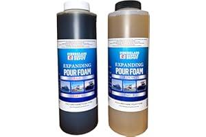 Fiberglass Supply Depot 2 Lb Density Expanding Pour Foam, 2 Part Polyurethane Closed Cell Liquid Foam for Boat and Dock Flotation, Soundproofing, Filling Voids, and Insulation (Quart Kit)