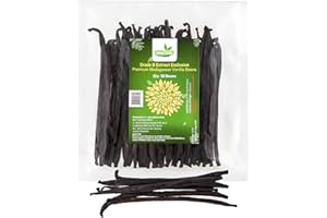 50 Natural Madagascar Grade B Vanilla Beans Premium Bourbon Planifolia Pods for Baking and Extract Making - 4.7-5" - by VANILAND