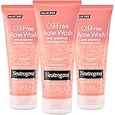Neutrogena Oil-Free Acne Face Wash Pink Grapefruit Foaming Scrub - Facial Cleanser with Salicylic Acid for Clear Skin, Exfoliating Acne Treatment for Oily Face, 6.7 fl. oz., 3-Pack