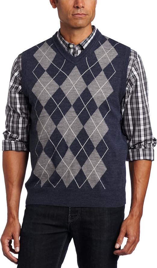 Dockers Men's Classic Argyle Vest, Jeans Heather, Medium at Amazon Men