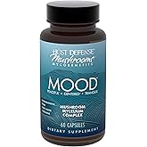 Host Defense MycoBenefits Mood* Capsules - Healthy Mind Support with Lion's Mane, L-Theanine & Ashwagandha - Relaxing & Calming Supplement - 60 Capsules (30 Servings)*