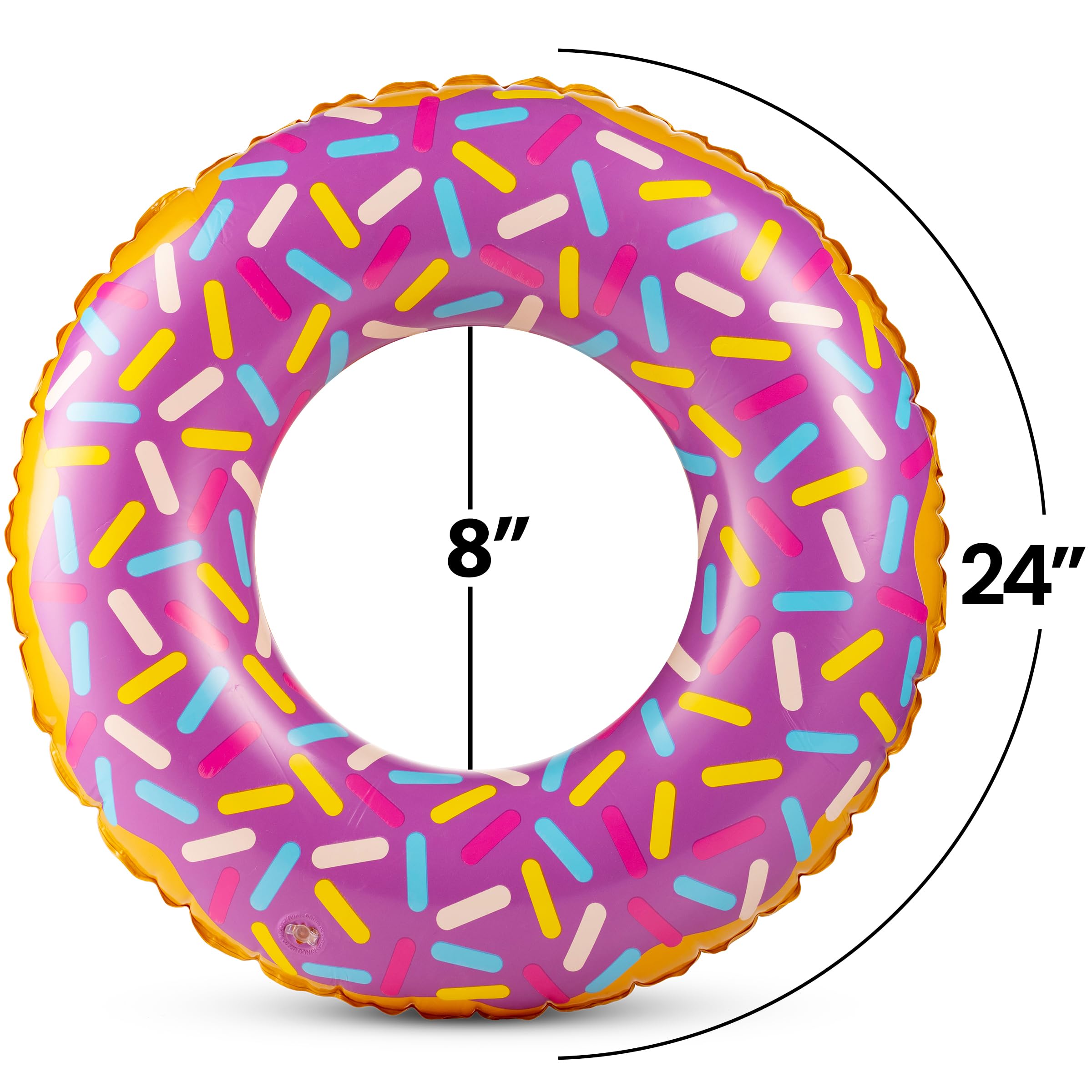 Inflatable Donuts - (Pack of 4) 24 Inch Donut Pool Float for Kids Ages 2-6 Pool Tube, Assorted Swim Rings with Sprinkles for Pool Floaties, Party Decorations