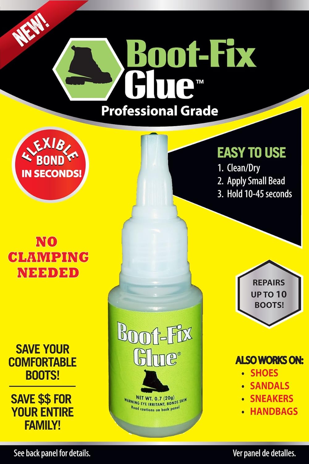 BootFix Shoe Glue Instant Professional Grade Repair Glue 696591168894