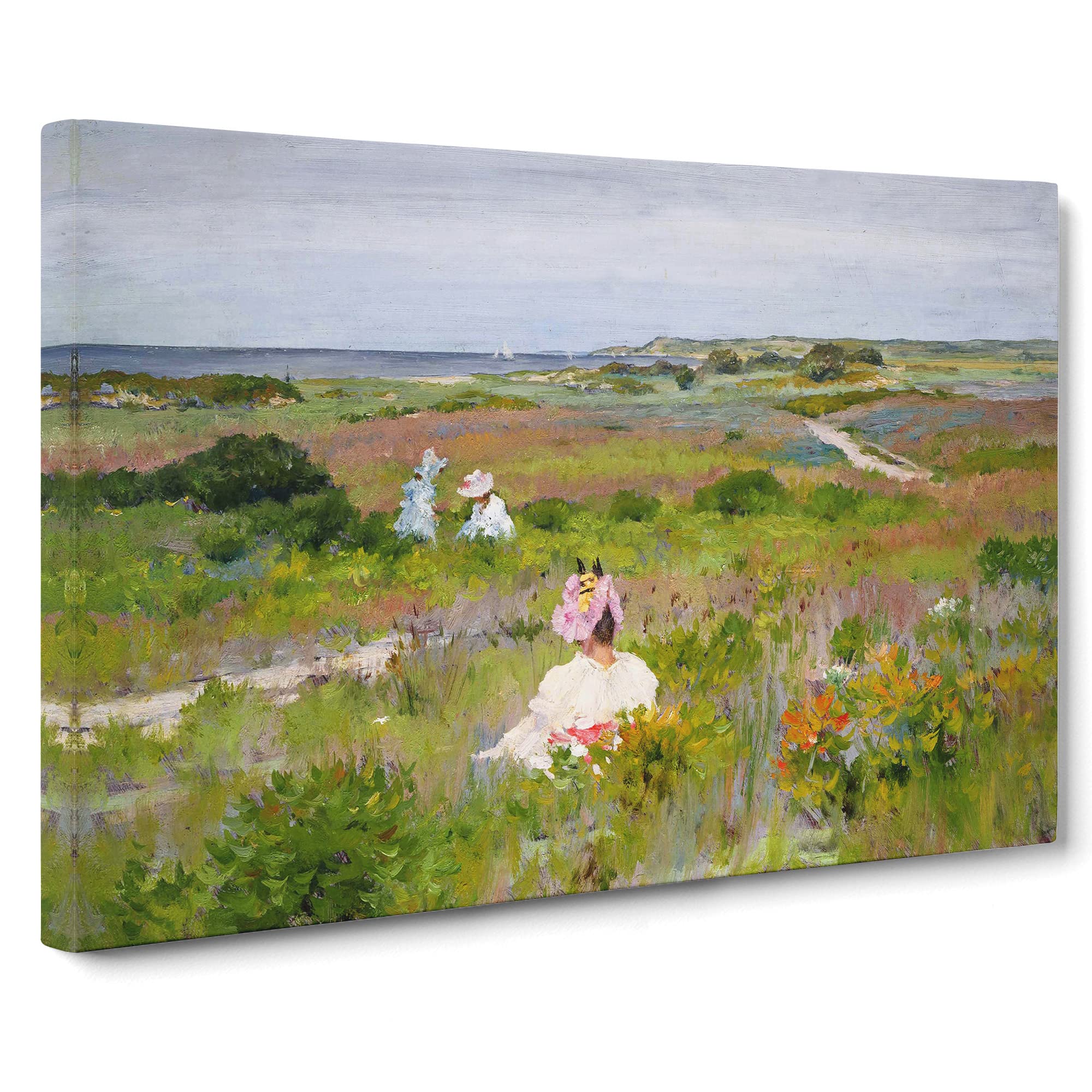 Long Island Shinnecock By William Merritt Chase Canvas Print | Gallery Wrapped 30mm Frame Wall Art | 20x14 inches | Ready to Hang | Classic Picture | Living Room Bedroom Lounge Office