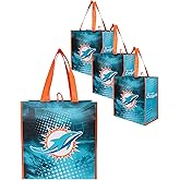 FOCO NFL unisex-adult Nfl Team Logo 4-pack Reusable Grocery Shopping Bags Totes