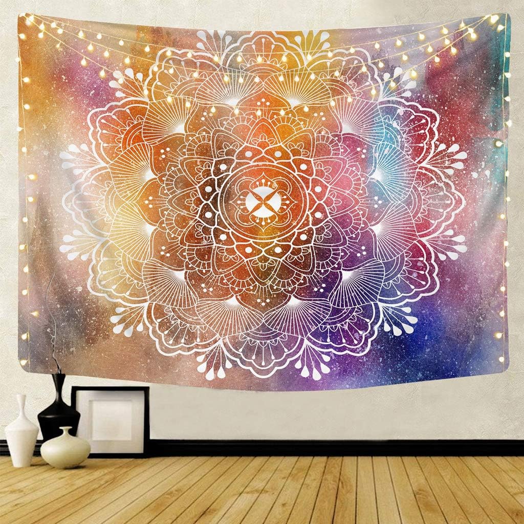 GRAJTCIN Indian Hippie Mandala Tapestry Wall Hanging, Purple Bohemian Aesthetic Indoor Wall Decor for Living Room Bedroom(Mandala 01, 51.2
