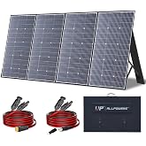 ALLPOWERS SP037 400 watt Solar Panel Foldable Portable Solar Charger with 25% High Efficiency Monocrystalline Cells, 400w Solar Panel IP67 Waterproof for RV Camping Motorhome Off-Grid Power Backup