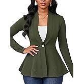 Women Casual Blazers Button Knit Lightweight Business Cardigan Jackets Blazer for Work
