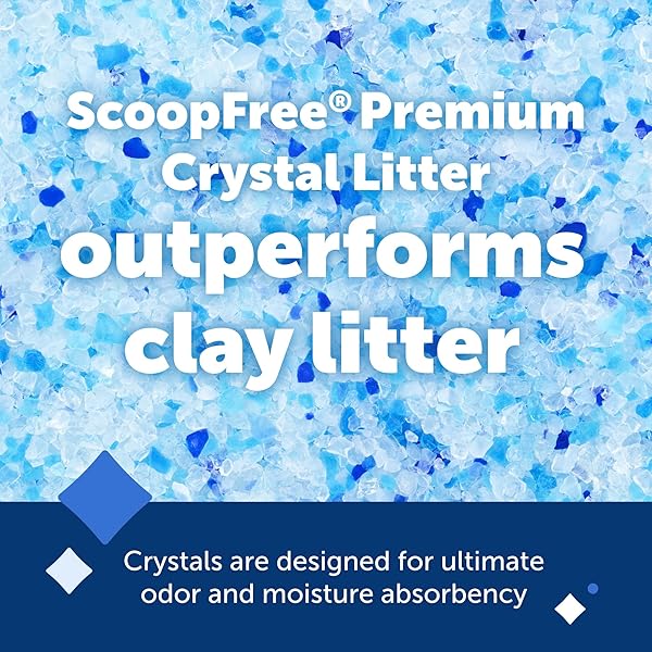 PETSAFE SCOOPFREE PREMIUM CRYSTAL CAT LITTER – OUTPERFORMS CLAY LITTER – REFILL PACKS – REUSABLE TRAY COMPATIBLE – FRESH SCENT – 4.3 LB BAGS – 2 PACK
