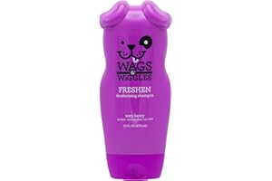 Wags & Wiggles Freshen Deodorizing Dog Shampoo in Very Berry Scent - Odor Control Dog Grooming Shampoo for Smelly Dogs, 16 Fl Oz