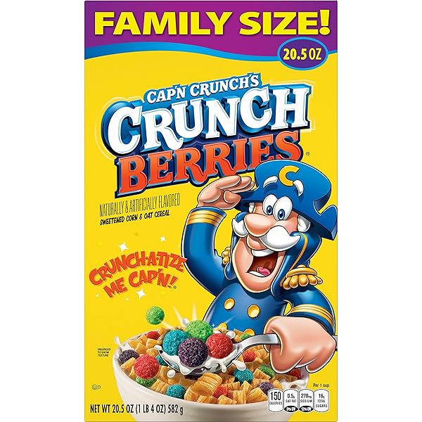 CAP’N CRUNCH CEREAL, CRUNCH BERRIES, 20.5OZ BOX