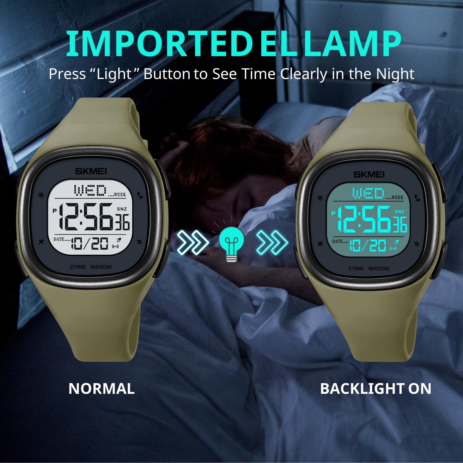 CakCity Mens Digital Watch Waterproof Wrist Watch for Women Sport Watch with Stopwatch Countdown Dual Time Square Digital Watches for Unisex