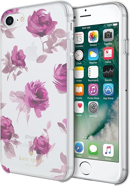 Amazon Com Incipio Apple Iphone 7 8 Kate Spade New York Hybrid Hard Shell Case Rose Symphony Clear