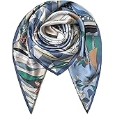 SHIROUYU 100% Pure Mulberry Silk Scarf 35" Large Square Lightweight Headscarf –Women’s Hair Wraps The shawl-With Gift Packed