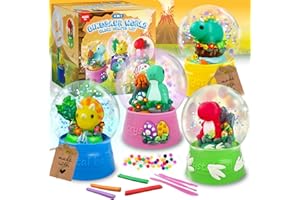 ToyUnited Dinosaur DIY Snow Globe Kit | Make Your Own Water Globe, Arts and Crafts for Kids Ages 4-8, STEM Activities for Kids Ages 5-7, Christmas Birthday, Activities for Girls Ages 8-12