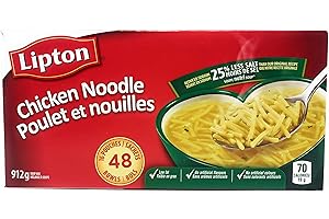 Lipton Chicken Noodle Soup Reduced Sodium - 25% Less Salt - 16 Pouches Equals 48 Bowls