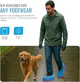 TYGA STORE 20 Pieces Waterproof Reusable Shoe Covers Heavy Duty Non-Slip Blue view 4