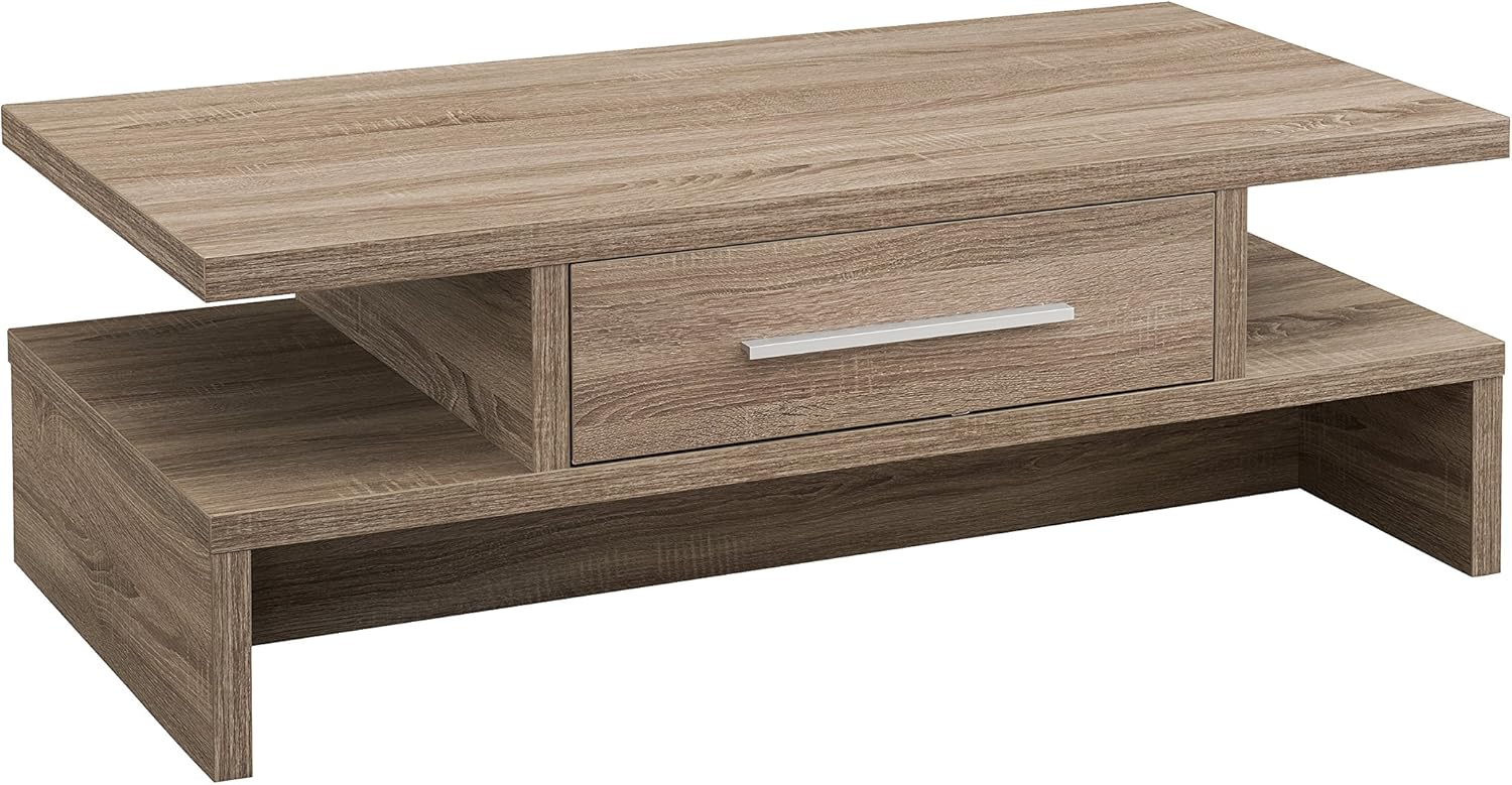 Amazon Com Iohomes Langford 1 Drawer Coffee Table Light Oak