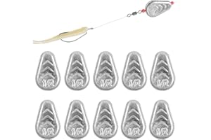 VATEICO Fishing Weight Sinker Surf Fishing No-Roll Sinker Lead Weight No Snagging Flat Inline Sinker for Catfish Rig Saltwater Freshwater 5Pieces/10Pieces