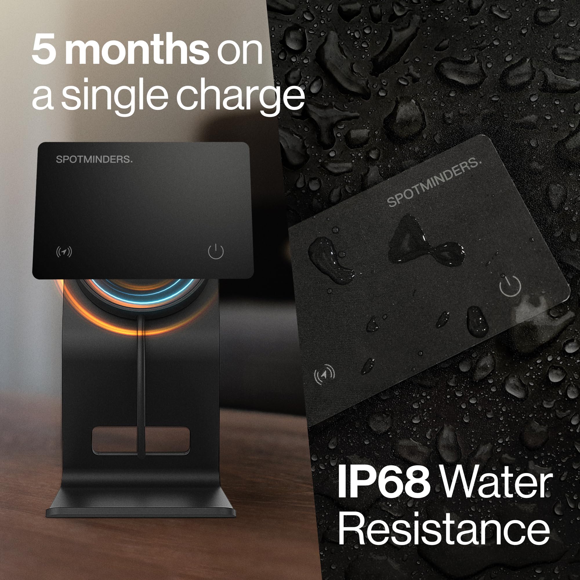 SPOTMINDERS Apple MFi Certified Wallet Tracker for Christmas Stocking Stuffers for Men Gifts for Women Works With Apple Find My Rechargeable 0.07in Slim Tracking Card - White Elephant Gifts for Adults