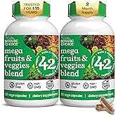 Botanic Choice Since 1910 - Mega Fruits & Veggies Blend - 42 Fruits and Vegetables - 2 Caps Daily - 60 Count Supplement - 2 Pack