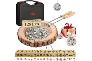 WEB LAUNCHER STRING SHOOTERS 1 Inch 104-Piece Stainless Steel Branding Iron Kit - Alphabet, Numbers & Animal Designs for Wood Burning, Leather Crafting, Steak Marking, BBQ Grill & DIY Personalized Gifts (104)