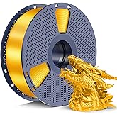 SUNLU Silk PLA+ Filament 1.75mm, Chrome Like Gloss Finish, Smooth Silk Texture, Upgraded Formula for Stable Printing, 1kg(2.2lbs) PLA Plus 3D Printer Filament, Gold
