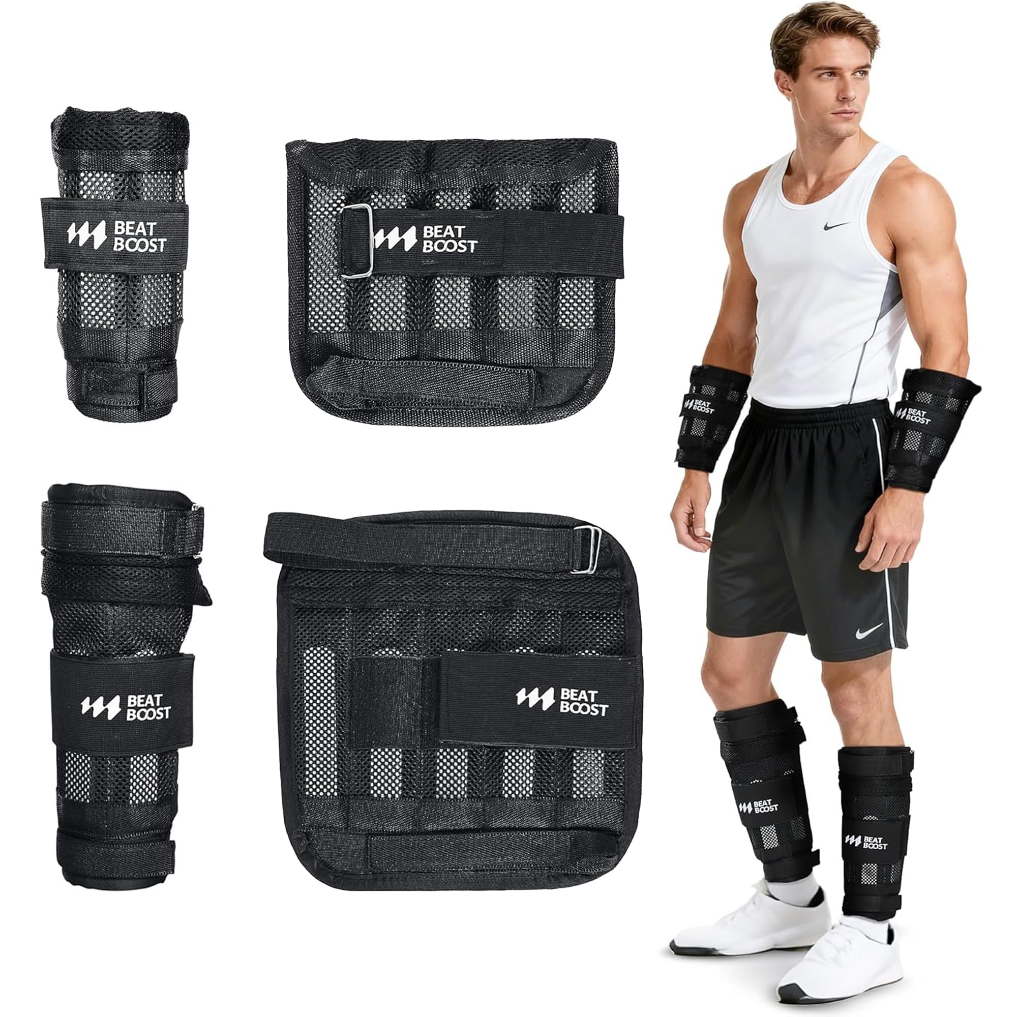Photo 1 of **NO WEIGHTS**Ankle Wrist Weights 30lb Adjustable BeatBoost Leg Arm Weights for Men Walking Pilates Exercise Workout Gym Aerobics