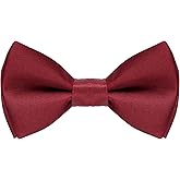 Bskifnn Kids Bow Tie Classic Solid Color Satin Bow Tie Adjustable Neck Bowtie for Kids Wedding Party