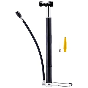 Mini Floor Bike Pump - Super Fast Tire Inflation - Secure Presta and Schrader Valve Connection - High Pressure Bicycle Pump with Stabilizing Foot Peg for Road and Mountain Bikes