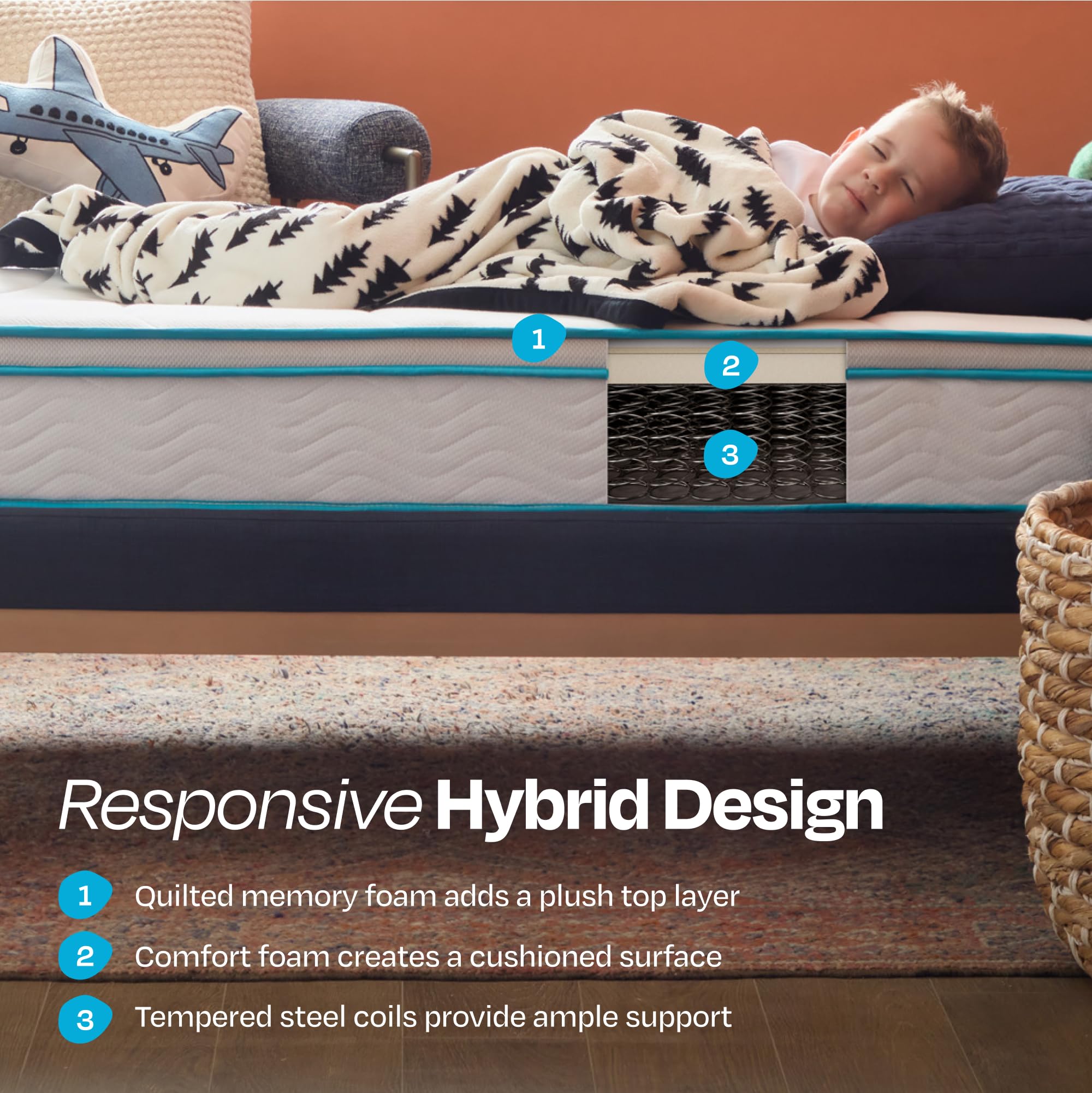 Linenspa 8 Inch Memory Foam and Spring Hybrid Mattress - Medium Firm Feel - Bed in a Box - Quality Comfort and Adaptive Support - Breathable - Cooling - Guest and Kids Bedroom - Twin Size