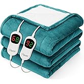 Homemate Electric Heated Blanket Queen - 84"x90" Heating Bed Blankets Throw with 10 Heating Levels 8 Hours Auto Off Fast Heating Over-Heated Protection Ultra Soft Warm Flannel ETL Certified