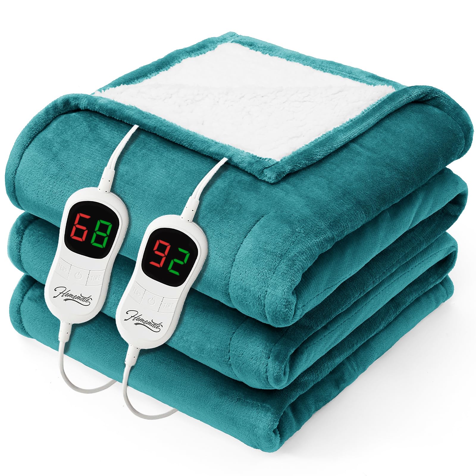 Photo 1 of Homemate Electric Heated Blanket Queen - 84"x90" Heating Bed Blankets Throw with 10 Heating Levels 8 Hours Auto Off Fast Heating Over-Heated Protection Ultra Soft Warm Flannel ETL Certified