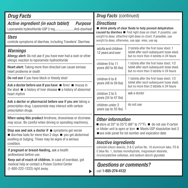 AMAZON BASIC CARE LOPERAMIDE HYDROCHLORIDE TABLETS, 2 MG, ANTI-DIARRHEAL, 24 COUNT (PACK OF 1)