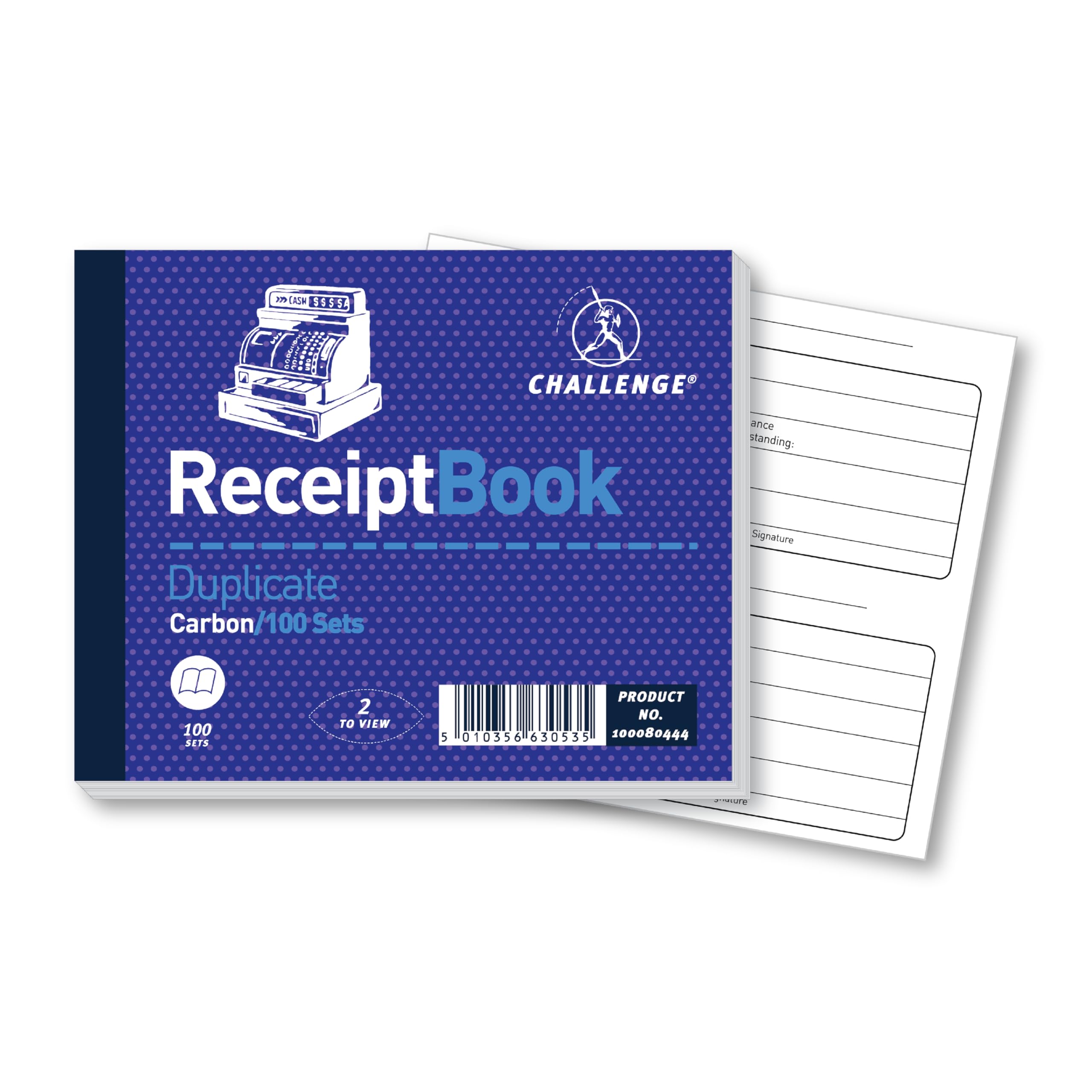 Challenge 2 to View Duplicate Receipt Book, Carbonless, 100 Pages, 1 pack (105 x 130 mm)