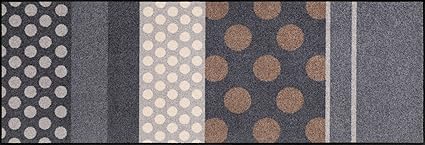 Salonloewe Fußmatte waschbar Glamour Dots grau 60x180 cm Sauberlaufmatte