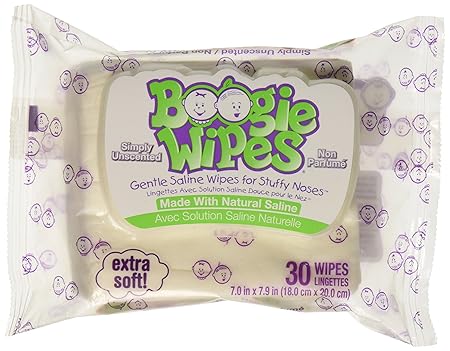 BOOGIE WIPES Unscented Gentle Saline Wipes, 30 ct