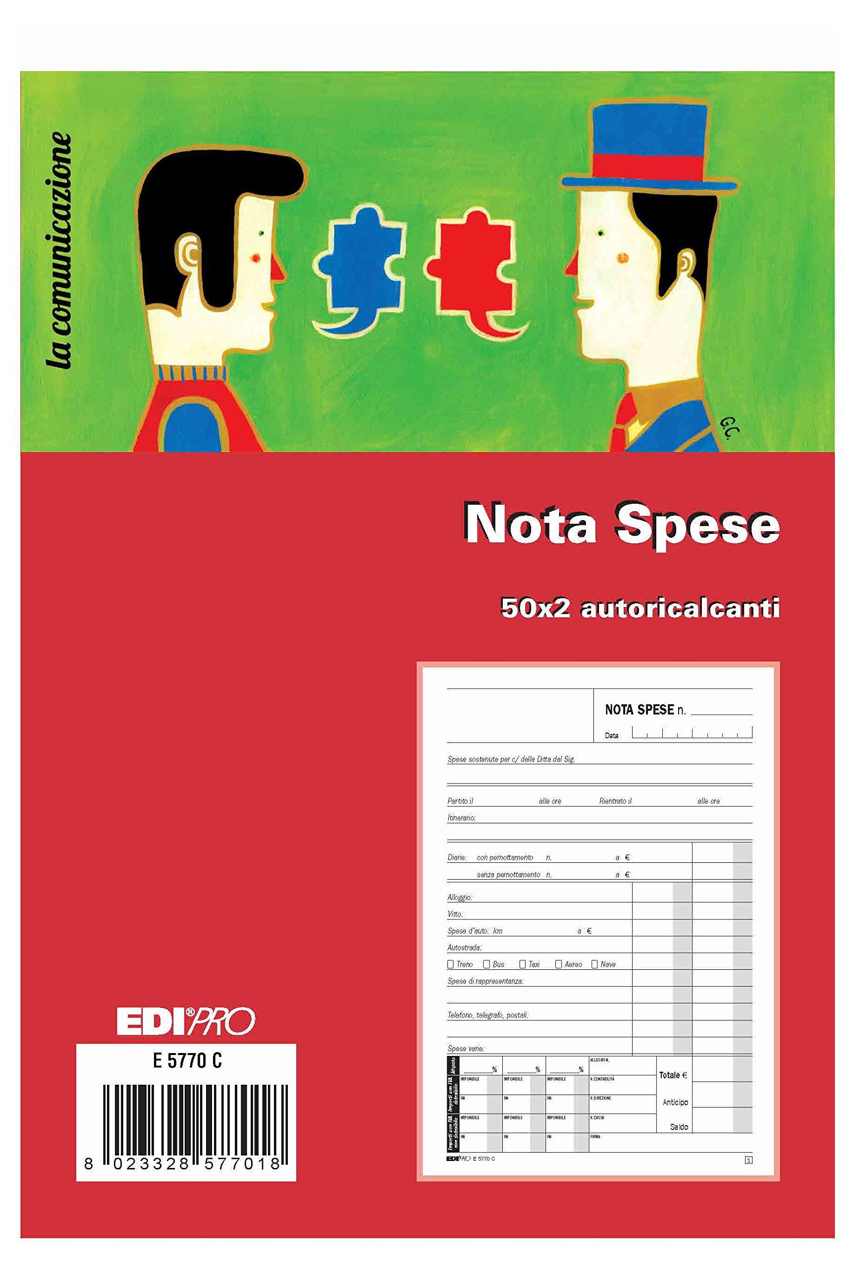 EDIPRO - E5770C - Expenditure Notepad with Detail Items 50x2 self-Liming f.to 22x14,8