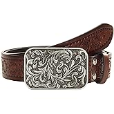 FGSS Western-Leather-Belts for Women Turquoise-Oval-Buckle Embossed Cowgirl Belt for Jeans Pants (Fit for 28-38" Waist)