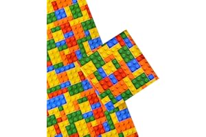Titiweet Bricks Wrapping Paper - Birthday Wrapping Paper for Boys Girls, 4 Large Sheets Building Blocks Wrapping Paper for Birthday Christmas Holiday, 39.4 x 27.6 Inches Per Sheet (Building Blocks)