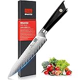 SHAN ZU Damascus Chef Knife 6 inch,67-Layer Japanese Steel 10Cr15CoMoV Kitchen Knife, High Carbon Super Sharp Japanese Chef Knife, All Purpose Professional Kitchen Utility Petty Knives with G10 Handle