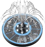 SZMP Solar Fountain 100% Glass Panels 3.5W Battery 7 Nozzles White