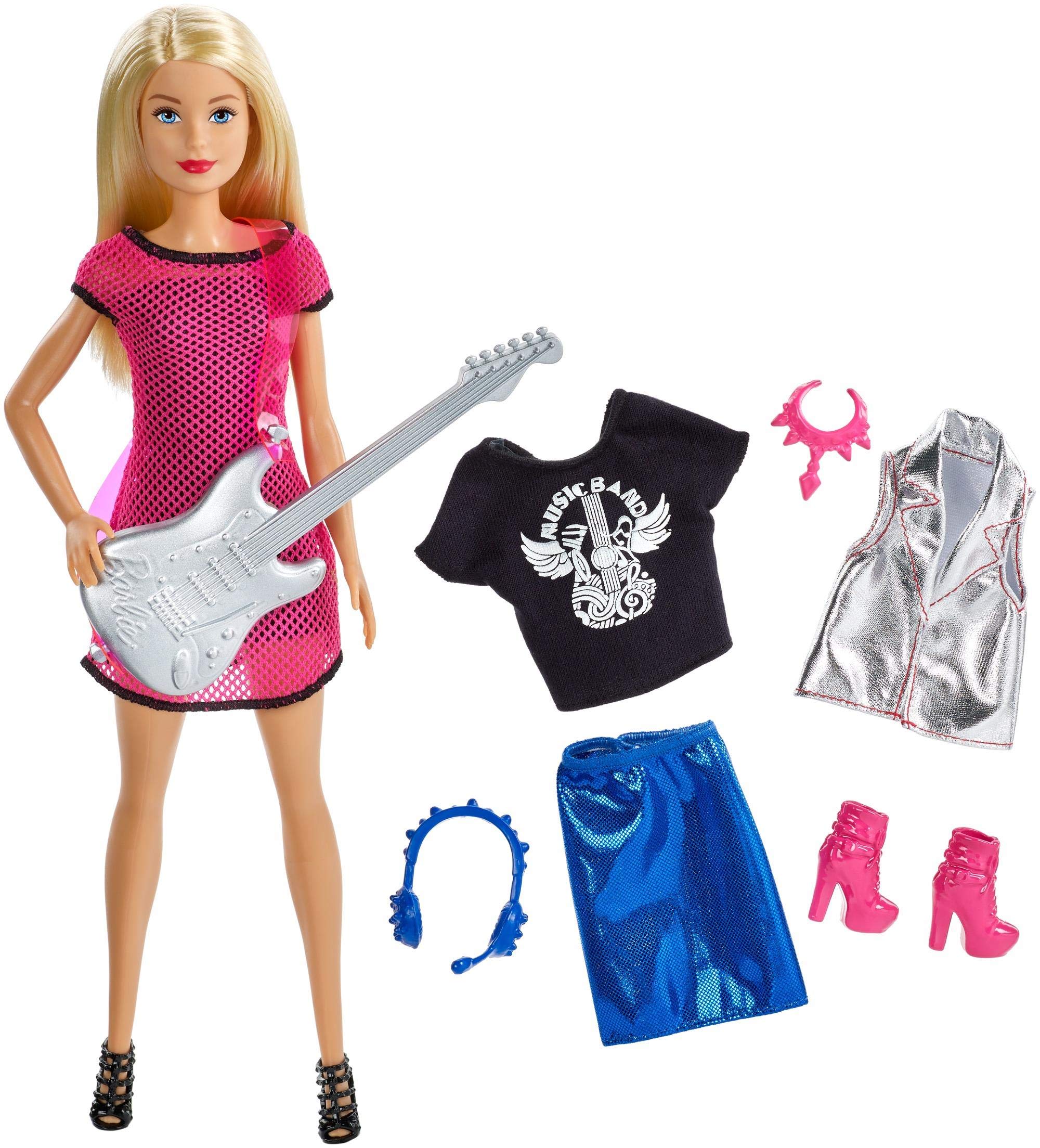 Barbie Musician, Blonde Doll with Guitar and Accessories, Toy for Children 3+ Years, GDJ34