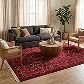 Unique Loom Tekke Collection Area Rug - Sheibani (7' 1" x 10' Rectangle, Red/ Black)