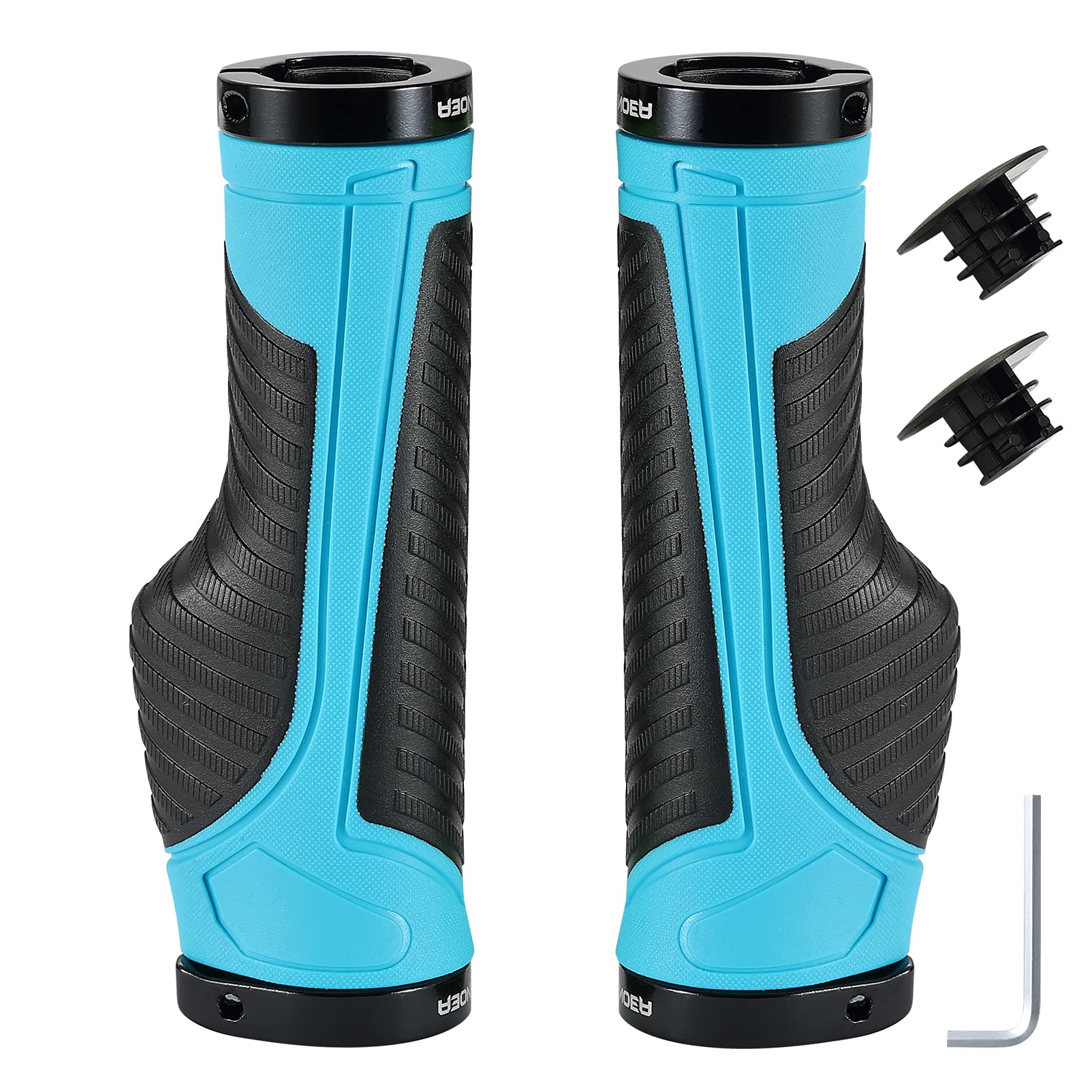 Boenoea Bicycle Grips, Ergonomic Bicycle Grips Non-Slip Bicycle Handlebar Grips with Aluminium Lock for Bicycle Mountain Bike Folding Bike BMX MTB